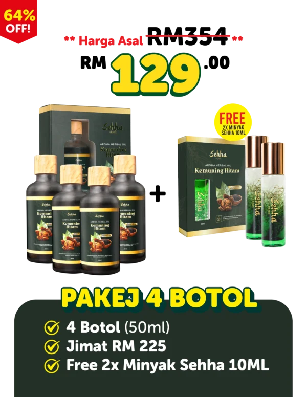 Minyak Sehha 100ml 4 Botol Free 2 Botol